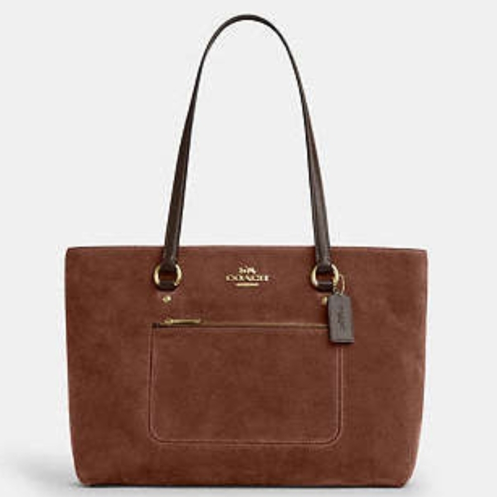 Coach Brown Suede Tote Bag